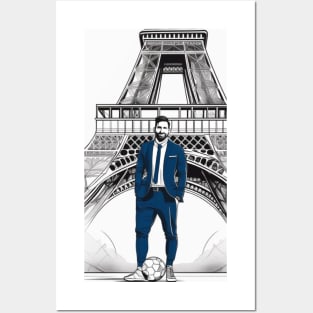 Messi Paris Eiffel Tower Soccer Futbol PSG Gift Posters and Art